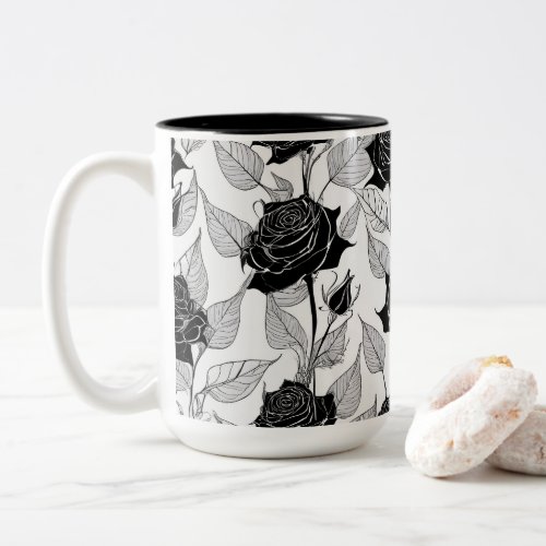 Black Roses Coffee Tea Cup Mug
