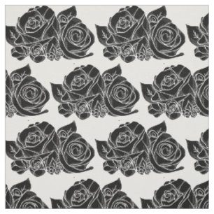 Black Roses Cotton Fabric