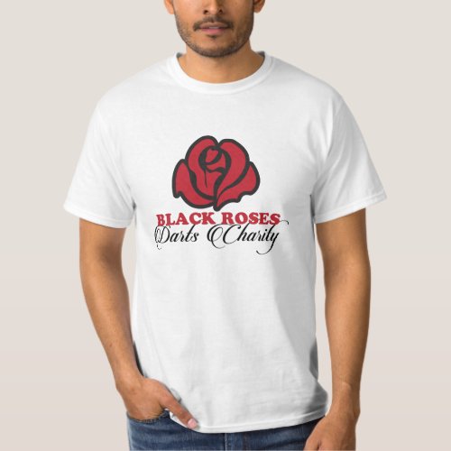 Black Roses darts Charity T_shirt