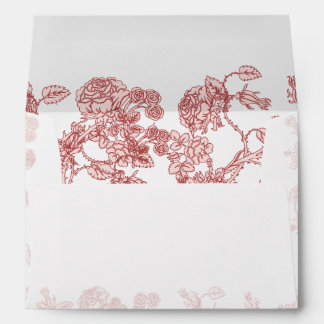 Black Roses Flower Swirl Wedding Envelopes