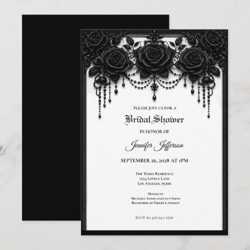 Black Roses Gothic Bridal Shower invitation