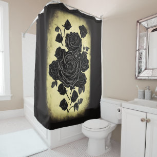 Black Roses Gothic Style Shower Curtain