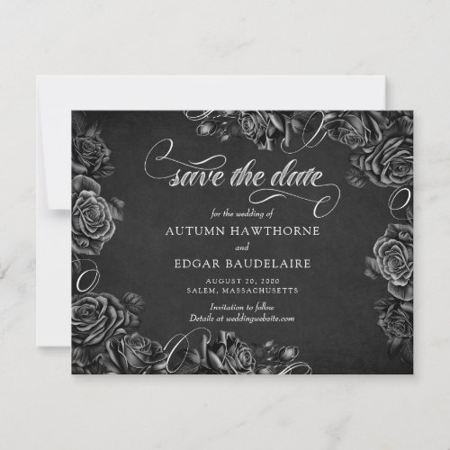Black Roses Gothic Wedding Save The Date