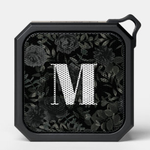 Black Roses Gothic with Monogram Initial Bluetooth Speaker