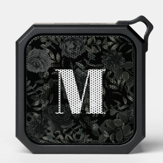 Black Roses Gothic with Monogram Initial Bluetooth Speaker