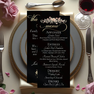 Black - Roses, Heart & Thank You Menu