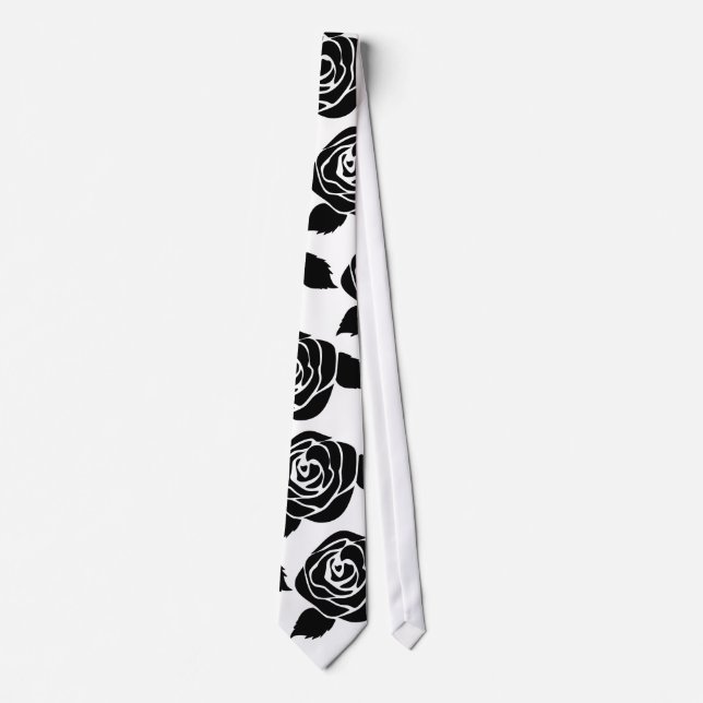 Black Roses Neck Tie (Front)