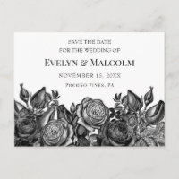 Black Roses on White Save the Date STD