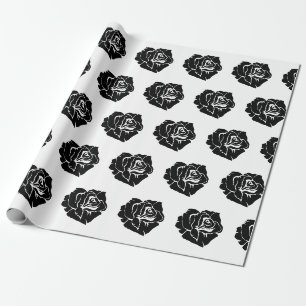Black Roses Pattern Wrapping Paper