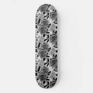Black roses, roses, black and gray skateboard