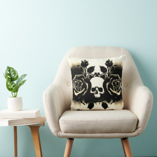 'BLACK ROSES'  THROW PILLOW