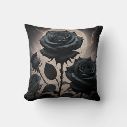 Black Roses  Throw Pillow