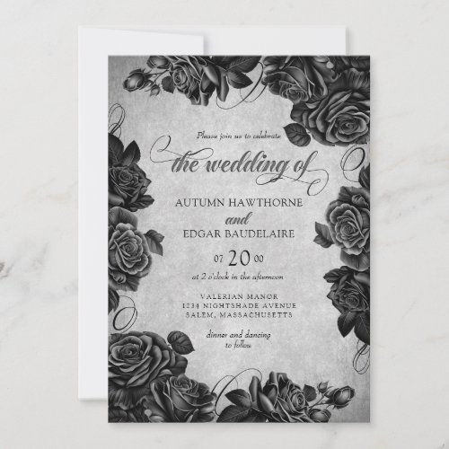 Black Roses Wedding Invitation