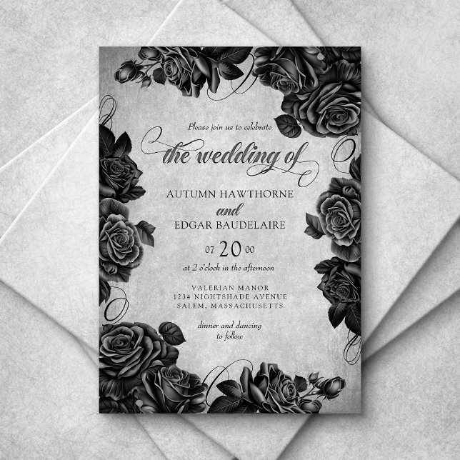 Black Roses Wedding Invitation (Creator Uploaded)
