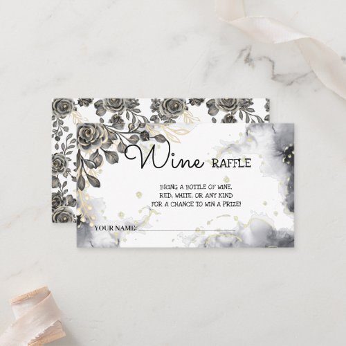 Black Roses Wine Raffle Ticket Bridal Shower 