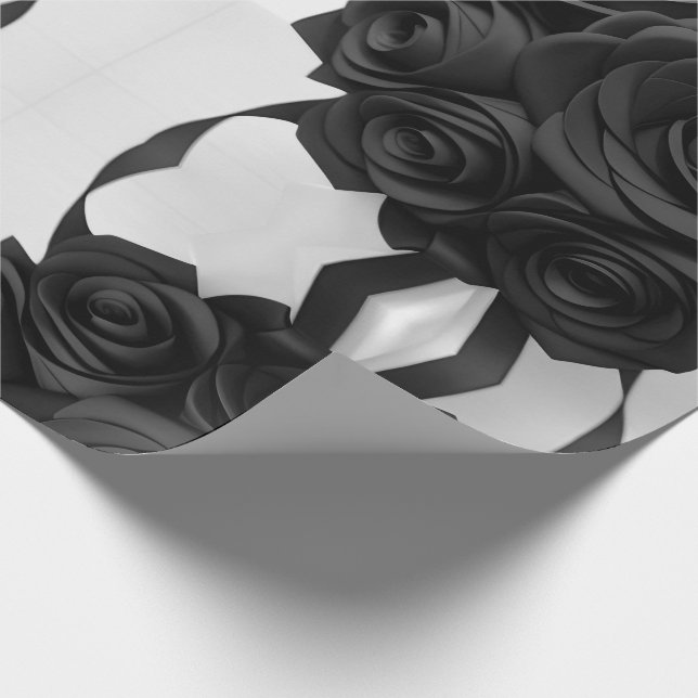 Black Roses Wrapping Paper (Corner)