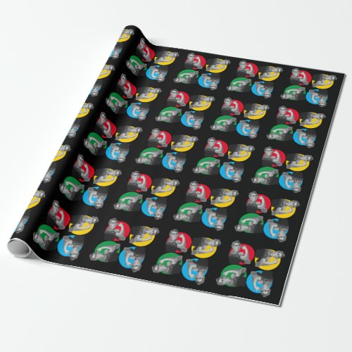 Black ROSIE RIVETER Print Wrapping Paper