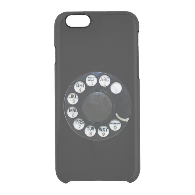 Black Rotary Dial iPhone 6 Clearly™ Deflector Case (Back)