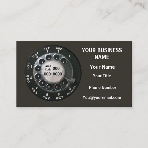 Black Rotary Phone Dial  Business Card