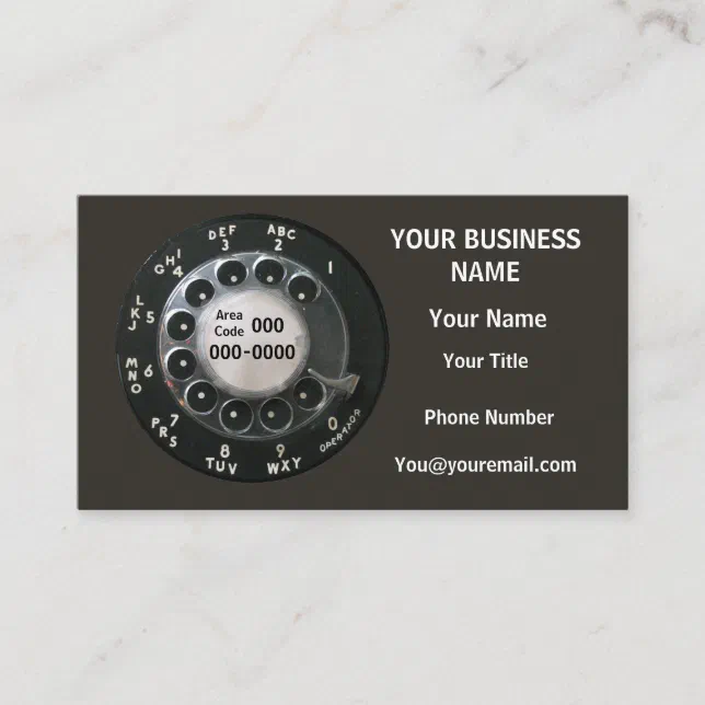 Black Rotary Phone Dial Business Card Zazzle