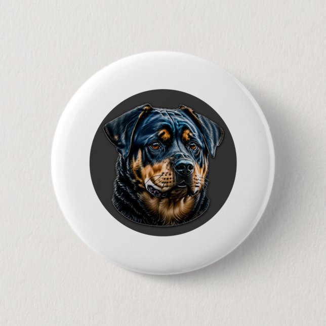 Black Rottweiler Button (Front)