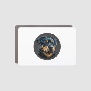 Black Rottweiler Car Magnet