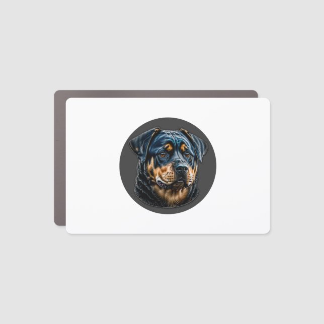 Black Rottweiler Car Magnet (Front)