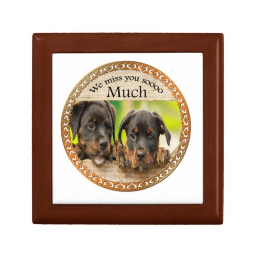 Black Rottweiler cute puppy dogs with sad faces Jewelry Box