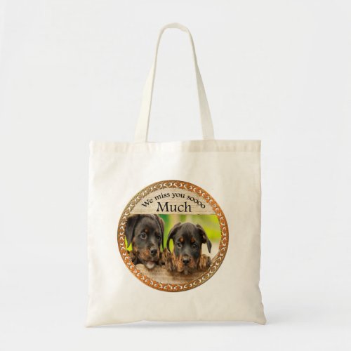 Black Rottweiler cute puppy dogs with sad faces Tote Bag