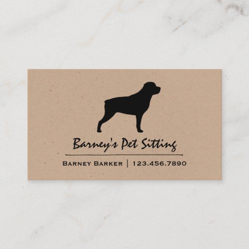 Black Rottweiler Silhouette  Rottie Pet Dog Business Card