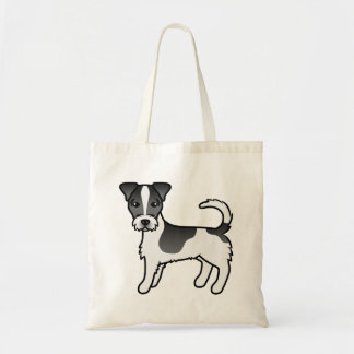 Black Rough Coat Jack Russell Terrier Cartoon Dog Tote Bag