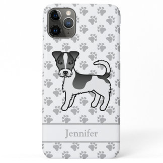 Black Rough Coat Jack Russell Terrier Dog &amp; Name iPhone 11 Pro Max Case