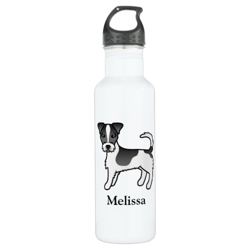 Black Rough Coat Jack Russell Terrier Dog  Name Stainless Steel Water Bottle