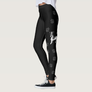 Black Rough Coat Jack Russell Terrier Dog & Paws Leggings