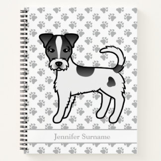 Black Rough Coat Parson Russell Terrier &amp; Name Notebook
