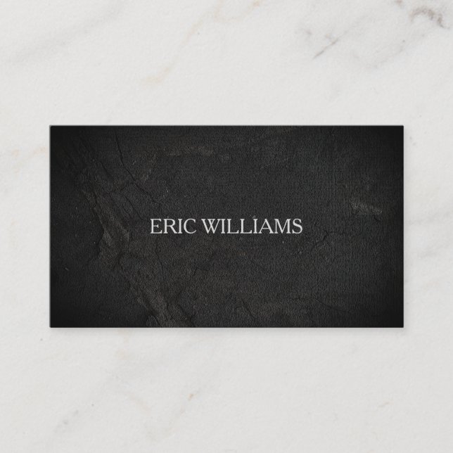 Black rough stone surface look business card (Front)