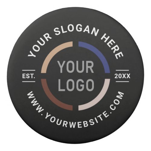 Black Round custom logo branded promotional Eraser