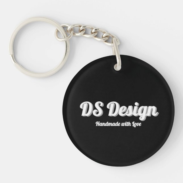 Black Round  Keychain (Front)