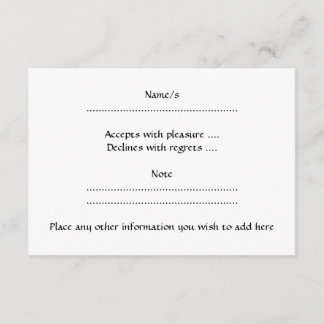 Black Round Lace Style Pattern. RSVP Card