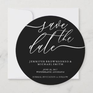 Black Round Save the Date