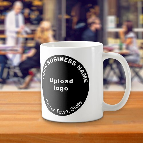 Black Round Shape Business Brand on Mug