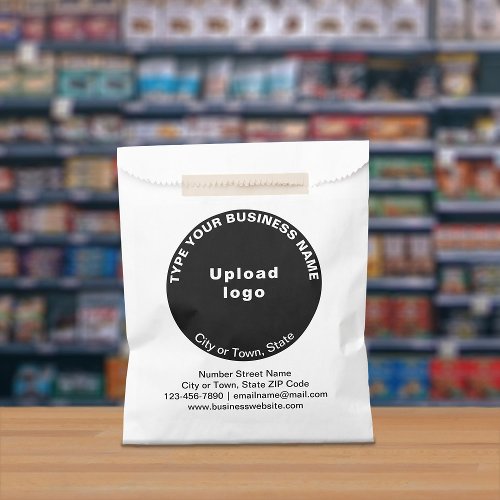 Black Round Shape Business Brand on Paper Bag