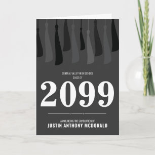 Black Row of Tassels Photo Graduation Invitation