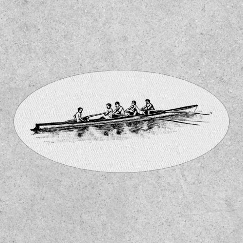 Black Rowing Rowers Crew Team Water Sports Patch