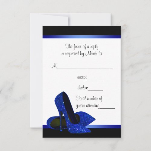 Black Royal Blue High Heels Womans Birthday RSVP