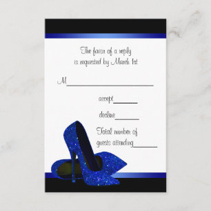 Black Royal Blue High Heels Womans Birthday RSVP Card