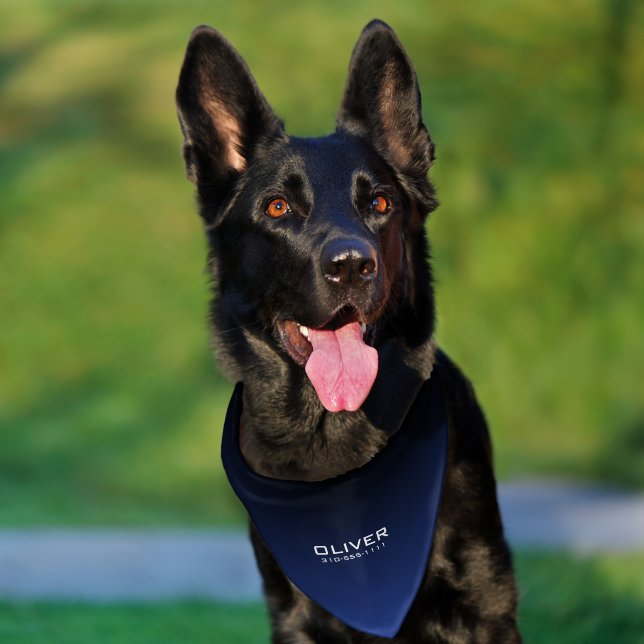 Black Royal Blue Ombre Custom Name  Pet Bandana Collar (Dog)