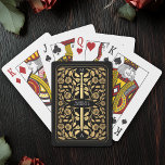 Black Royal Medieval Gold Sword Monogram Poker Cards