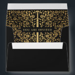 Black Royal Medieval Gold Sword Wedding Envelope<br><div class="desc">Celebrate your special day with this Royal Medieval Gold Sword Wedding design. The gold featured in this design is not real foil. You can customize this further by clicking on the "PERSONALIZE" button. Use a gold or white pen to fill in your recipient's address.</div>