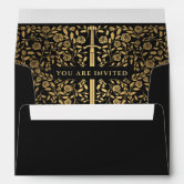 5x7 Black outside and Gold Inside Envelope, Zazzle